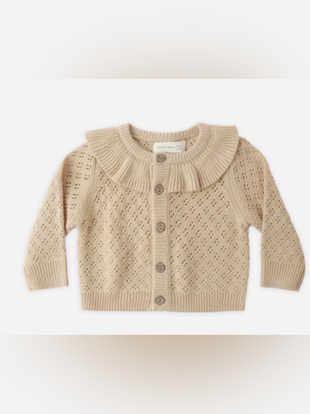 Quincy Mae Ruffle Collar Cardigan-Butterscotch